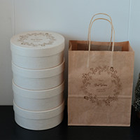 Boîte à dragées ronde en gros pour mariage, boîte cadeau vide extra rigide avec couvercle et base, estampage à chaud doré