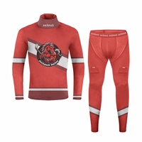 Puck Puck – Maillot de protection pour le cou de hockey, résistant aux coupures, sous-vêtement de protection pour le hockey sur glace, manches longues, norme de sécurité européenne