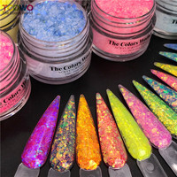Poudre acrylique et trempage pour nail art Poudre mélangée à l'hexagone de sirène Poudre pailletée pour ongles Gel vernis à ongles Extended Builder Sculpture