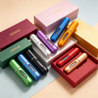Flacons de parfum portables en aluminium de 5 ml pour voyage, atomiseurs vides rechargeables, mini cosmétiques métalliques avec pompe pulvérisatrice et joint d'étanchéité