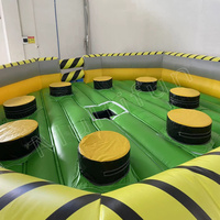 Jeu d'obstacles gonflable en PVC avec machine rotative, défi Toxic Meltdown, château d'aventure pour enfants, usage commercial, CE