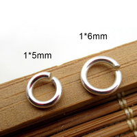 Composants de trouvailles de bijoux en gros anneaux ouverts en argent sterling 925 pour la fabrication de bijoux