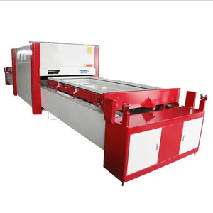 Automatic furniture woodworking wooden door high gloss PVC panel veneer wood MDF foil vacuum membrane lamination press machine