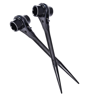 Black Spud Ratchet 19 22mm Double Size Reversible Socket Scaffolding Ratchet Wrench <strong>Podger</strong> Ratchet <strong>Spanner</strong> for Germany Spain - Product Image 1