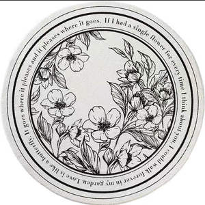 Tapis rond Sketch Garden à motif floral, antidérapant, en polyester épais, pour entrée de maison, chambre, salle de bain - Product Image 1