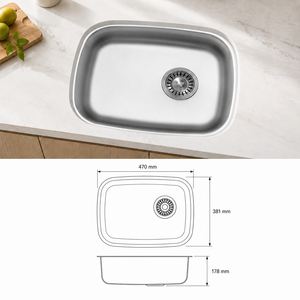 อ่างล้างจานแบบฝังใต้เคาน์เตอร์ TADT OEM Easy Clean สำหรับครัวทันสมัย ทำจากสแตนเลสขัดเงา ช่องเดียว ทรงสี่เหลี่ยมลึก ทนทานต่อการกัดกร่อน - Product Image 2