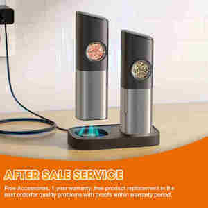 Utensilios y utensilios de cocina, juego de especias eléctrico recargable por gravedad, molinillo de sal y <span class=keywords><strong>pimienta</strong></span> con luz LED - Product Image 2