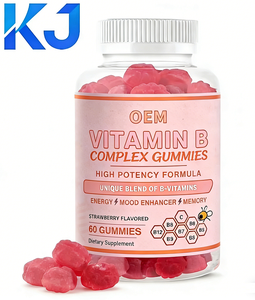 Gomitas de Complejo Vitamínico <span class=keywords><strong>B</strong></span> Sin Azúcar Natural con Vitamina C - Fórmula Vegana de Suplemento Dietético para el Bienestar Diario - Product Image 1