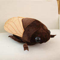 Oreiller en peluche en forme d'insecte cigale personnalisé unisexe, oreiller en peluche en forme d'insecte cigale pour enfants de 0 à 24 mois, simulation réaliste d'insecte en coton PP
