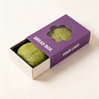 Boîte à tiroir en papier violet avec logo personnalisé, petite boîte d'emballage pour gâteaux, pain et petit-déjeuner à emporter, boîte alimentaire de boulangerie avec fenêtre
