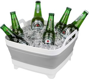 Vaisselle 8L pour laver la vaisselle Lavabo avec bouchon de vidange Poignées de transport Seau pliable pour nettoyer l'évier portable - Product Image 4