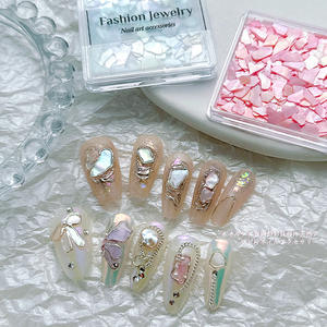 Fantaisie <span class=keywords><strong>Rose</strong></span> Naturel Coquillage Tranches Aurora Bleu Coquille Irrégulière Petit Gravier Conception Nail Flakes Déco - Product Image 3