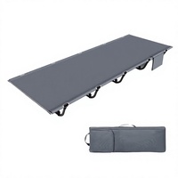 Lit de Camping Pliant Extérieur Extra Large Inclinable Pliable en Aluminium 7075 Portable Lit de Couchage Simple pour Randonnée Voyage Repos