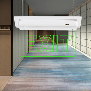 Dấu hiệu thoát hiểm khẩn cấp, LED Edge lit, màu xanh lá cây, nhỏ gọn, tường/Side/TOP mount, pin dự phòng, xoay Acrylic rõ ràng Bảng điều chỉnh - Product Image 1