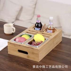 En stock : boîte de rangement pour canapé, boîte à collation en bois, porte-gobelet, boîte à collation, plateau pour fruits secs, boîte à bière. - Product Image 1