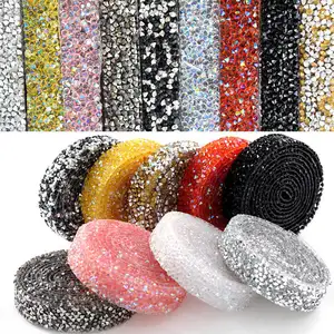 Eer Van Crystal Diy Bruiloft Zelfklevend Plastic Strass Trimmen Rol Applique Strass Mesh