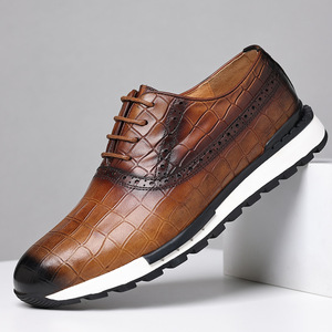 Oxfords <b>Men</b> Genuine Leather Pointed Toe Lace-up Spring Office <b>Dress</b> Shoes Cushioned Rubber Outsole - Product Image 4