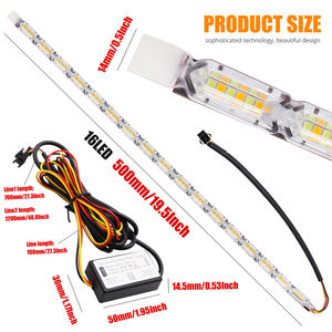 Tira de luz LED secuencial ámbar blanco de 12V, luz de circulación diurna DRL amarilla blanca para coche - Product Image 2