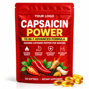 Cápsulas Blandas de Ginseng y Capsaicina, Fórmula Limpia, Vegana, Sin Gluten, Apoyo Antioxidante, Promueve la Digestión, Venta al Por Mayor de Fábrica OEM ODM - Product Image 1