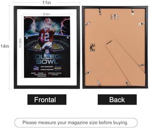 Cadre <span class=keywords><strong>photo</strong></span> en bois écologique de 8.5x11.25 pouces Cadre d'affichage pour magazines de sport classiques avec tapis pour photos et projets de bricolage - Product Image 2