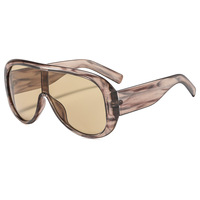 LBA 89337 Lunettes de soleil surdimensionnées de haute qualité pour femmes, monture rouge intégrale, verres dégradés UV400, logo personnalisé