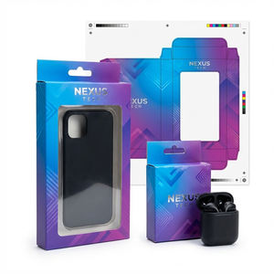 Caja <span class=keywords><strong>de</strong></span> cartón corrugado personalizada SHINY con ventana y ranura Euro Slot para embalaje minorista <span class=keywords><strong>de</strong></span> fundas <span class=keywords><strong>de</strong></span> teléfono móvil y cables, MOQ bajo - Product Image 3