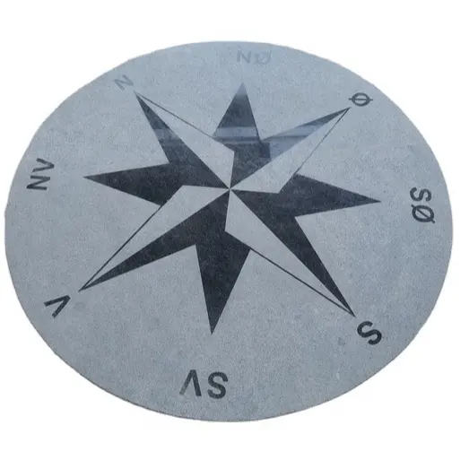 Customized Modern Compass Design G654 Granite Paving Tile Polished Flamed Honed Outdoor Courtyard Hotel Decoration 1-Year