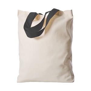 Sac de courses en toile moyen 30-50cm noir avec poignée supérieure pour usage quotidien, fabriqué en Italie - Product Image 1