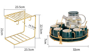 ชุดถ้วยชาและจานรองเซรามิกแบบเอธิโอเปียสั่งทำพิเศษ พร้อมกาน้ำชาและกาแฟ ทำด้วยมือจากเซรามิกคุณภาพสูง - Product Image 4
