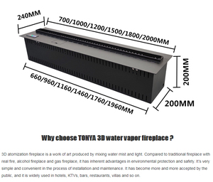 Scaldino elettrico 3 lati del <span class=keywords><strong>fuoco</strong></span> dell'hotel da incasso a parete camino a vapore acqueo 3D con telecomando per uso domestico - Product Image 5