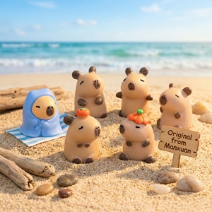 Figuras de Capibara de Resina en Miniatura al por Mayor, Estilos Surtidos para Micropaisajes, Decoración de Jardines de Muñecas, Manualidades DIY, OEM Personalizado - Product Image 6