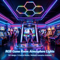 Éclairage d'ambiance hexagonal RGB personnalisable pour salle de jeux, contrôle par télécommande et application, éclairage d'ambiance pour salle de jeux, bar d'arcade