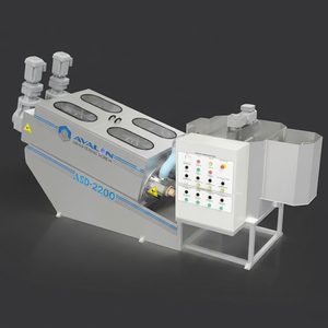 ASD-2200 Espesador de lodos de tornillo para deshidratación, máquina industrial de tratamiento de agua con gabinete de control - Product Image 1