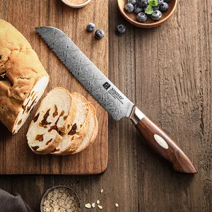 Nuovi arrivi giapponese 110 strati acciaio di damasco 8 pollici coltello da pane da cucina di alta qualità manico in legno di ferro del deserto