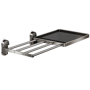 ราวตากผ้าติดผนังแบบพับได้ รูปทรงสี่เหลี่ยมผืนผ้า พร้อมตาข่ายพับเก็บได้ สำหรับรองเท้า เสื้อผ้า หมอน และจัดเก็บสิ่งของ - Product Image 1