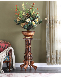 Table de salon en bois de palissandre vintage importé OE-FASHION, bois lourd de style européen italien, brun rougeâtre, avec des fleurs - Product Image 3