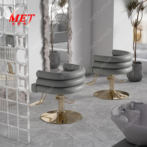Chaise de coiffure moderne à base ronde en or Chaise de barbier de luxe pour femmes Vente en gros - Product Image 6