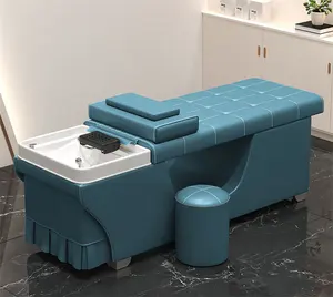 Profesyonel Modern saç yıkama masaj koltuğu şampuan yatak Spa kafa su terapisi şampuanı yatak vapur ile