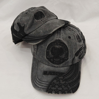 Casquettes de Papa Vierge Personnalisées de Haute Qualité pour Hommes, Casquettes de Baseball Noires Lavées d'Applique Brodée Vintage sur un Devant Souple Usé - Marques