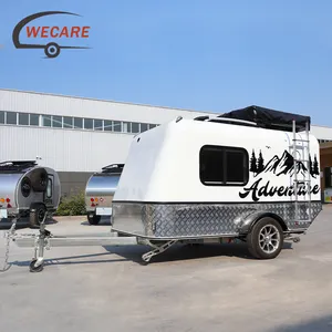 shower curtain camper trailer Suppliers-Wecare Luxury Family Simple Rv Caravan Lightweight Camping Trailers Camper Trailer