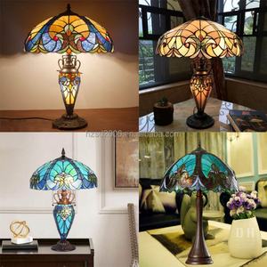 Lámpara de Mesa de Vidrio Artístico Tiffany Estilo Europeo Antiguo para Dormitorio, Comedor, Decoración del Hogar, 100V-240V, Garantía de 2 Años - Product Image 2