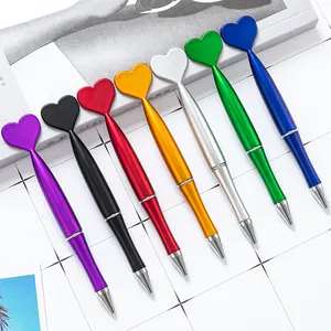 卸売ウェディングギフトハート型ペンカスタムロゴラブハートトッププラスチックペン