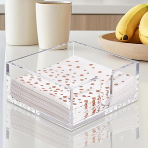 Yüksek kalite lüks şeffaf akrilik peçete tutucu akrilik peçete tepsi doku kutusu ev & otel kullanımı için - Product Image 2