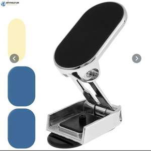 Support magnétique pour téléphone de voiture, support de fixation sur grille d'aération en métal noir, pliable pour smartphone - Product Image 4