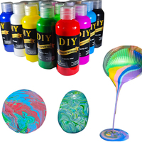 Kit de peinture acrylique fluide 8 couleurs 60ml avec entonnoir inclus pour l'art de le coulage DIY Fabriqué en Chine