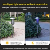 Lampe anti-moustiques à lumière UV étanche IP65 alimentée par énergie solaire et batterie au lithium - Choc électrique - Utilisation en extérieur pour les jardins et les patios