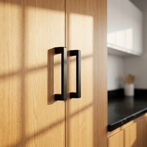 Modern <strong>Square</strong> Flat Matt <strong>Black</strong> Aluminum 76/96/128/160/305mm Kitchen Cabinet Dresser <strong>Drawer</strong> Furniture OEM Factory High Quality - Product Image 4