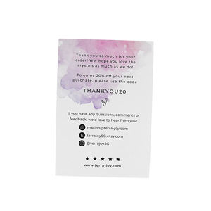 Carte de remerciement personnalisée édition spéciale avec décoration aquarelle rose blush pour l'appréciation des clients - Product Image 3