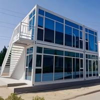 Module de logement résidentiel modulaire en panneaux sandwich d'acier à 2 étages, pour zone touristique, bureau simple mobile