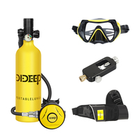 X4000Pro DIDEEP 1L Bouteille d'oxygène pour plongée sous-marine, cylindre d'air de plongée, équipé de lunettes de plongée, mini bouteille de plongée